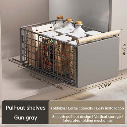 New Kitchen Pull - Out Cabinet Organizer, Sliding Rail Drawer for Spice and Bottle Storage - UrbanNest Co