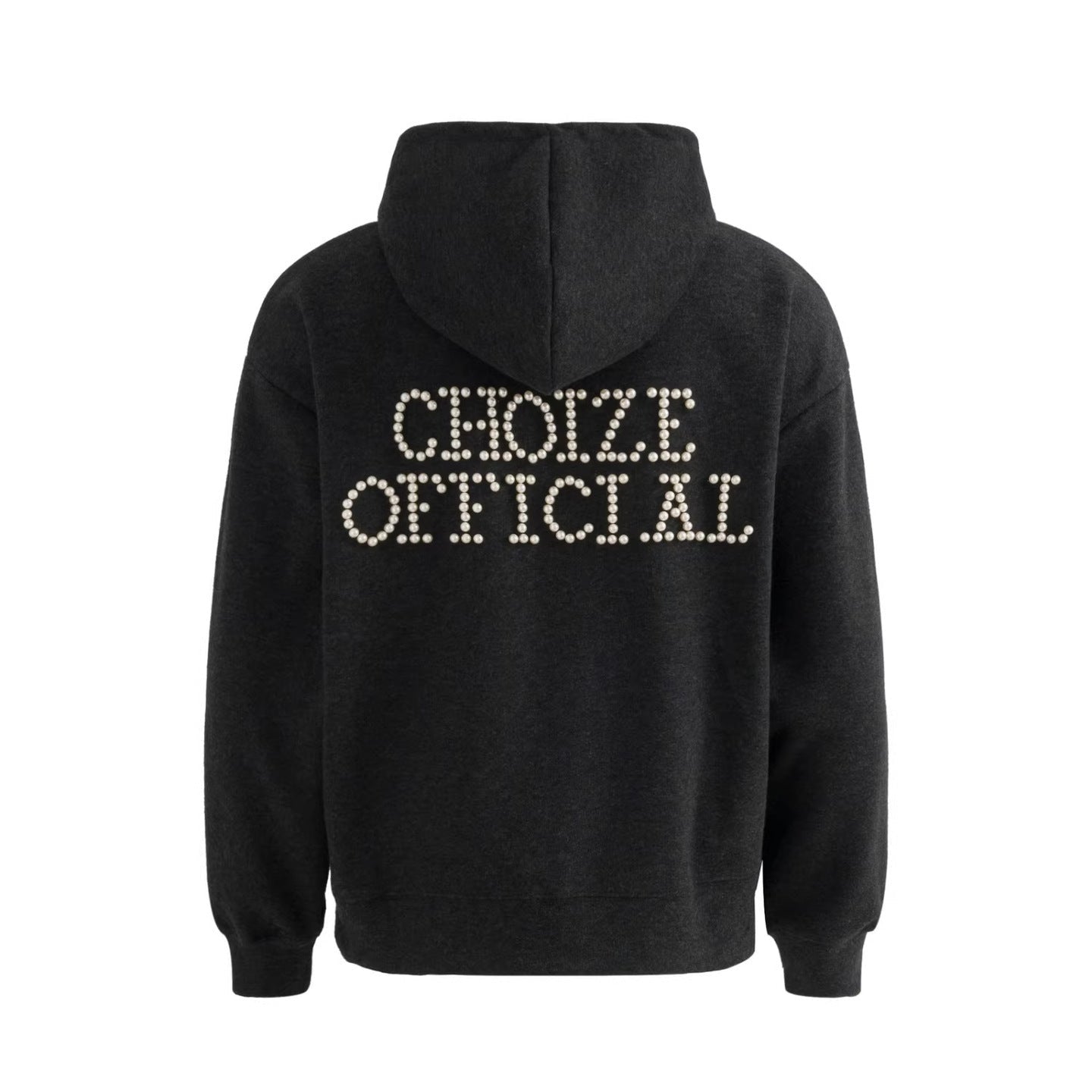 Plaid Lined Hooded Sweatshirt Jacket with Pearl Letters - UrbanNest Co