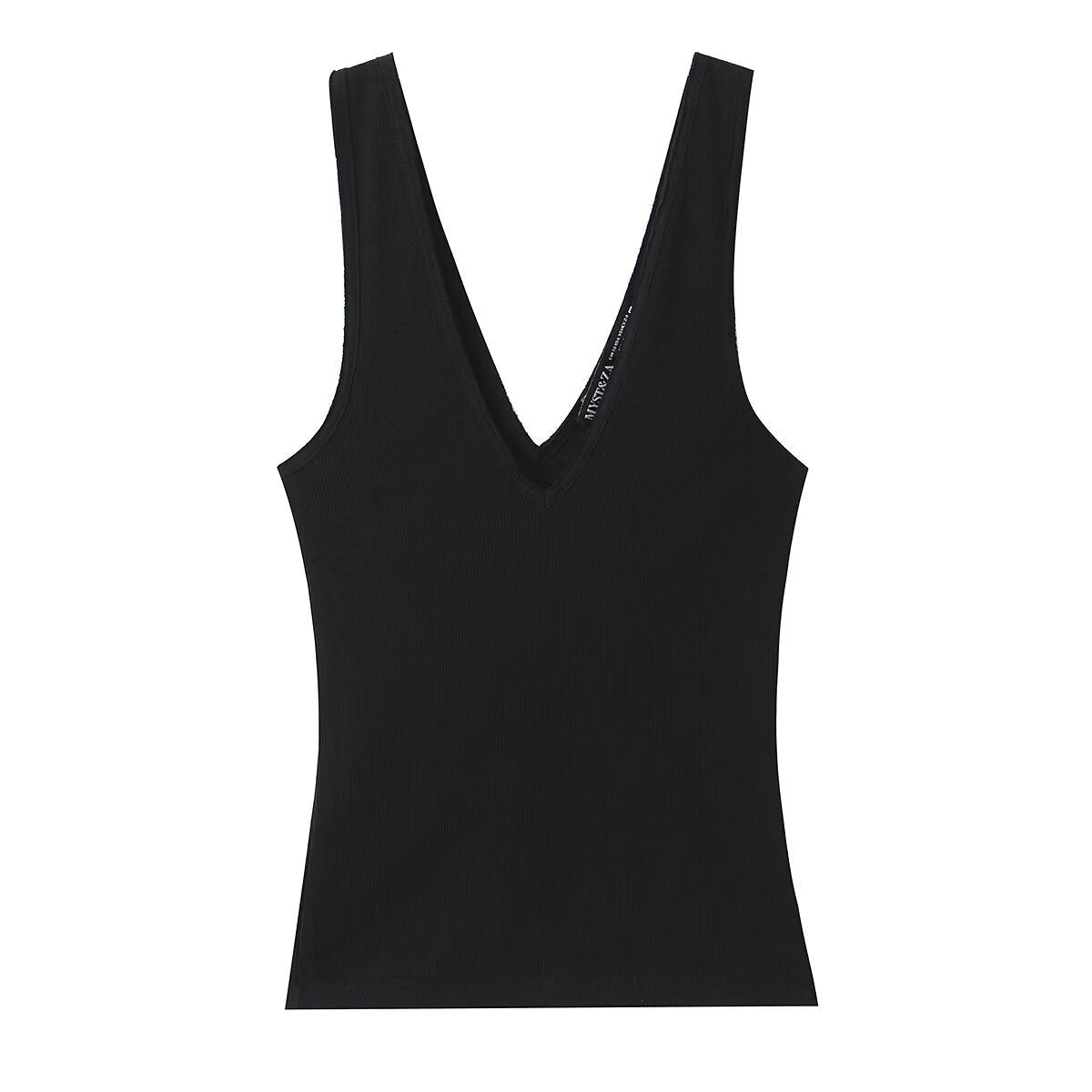 Simple tri color V - neck ribbed vest top - UrbanNest Co