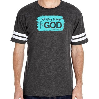 Mens Vintage Sport T-shirt All Glory Belongs to God Christian - UrbanNest Co