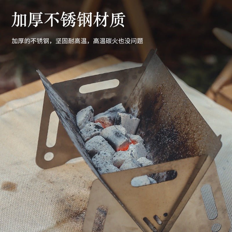 Portable Folding Barbecue Grill Heating Stoves Multifunction Camping BBQ Grill Rack Net Firewood Stove Stainless steel BBQ Grill - UrbanNest Co