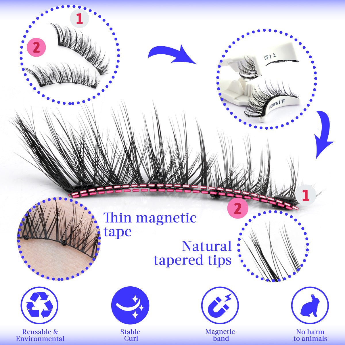 Waterproof Reusable Natural Thick No Glue Required Eyelashes - UrbanNest Co
