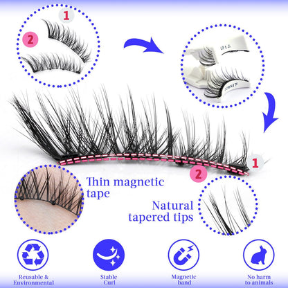 Waterproof Reusable Natural Thick No Glue Required Eyelashes - UrbanNest Co