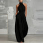 2026 Women's stylish waist - cinching lace - up pleated jumpsuit - UrbanNest Co