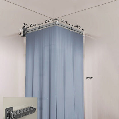 Foldable Shower Curtain Set, Invisible Waterproof Polyester Shower Divider, Retractable for Wet & Dry Zone Separation. - UrbanNest Co