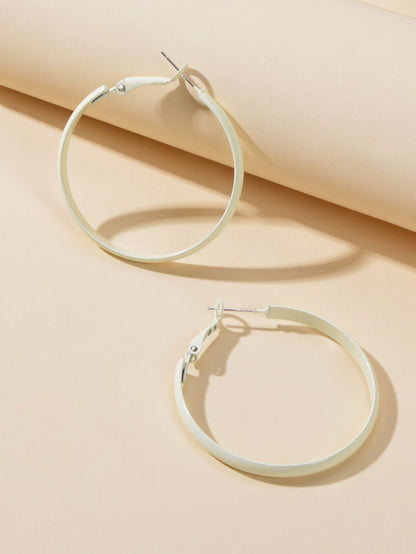 Party Decoration Women Beige Big Circle Hoop Dangle Boho Chic Holiday Earrings - UrbanNest Co