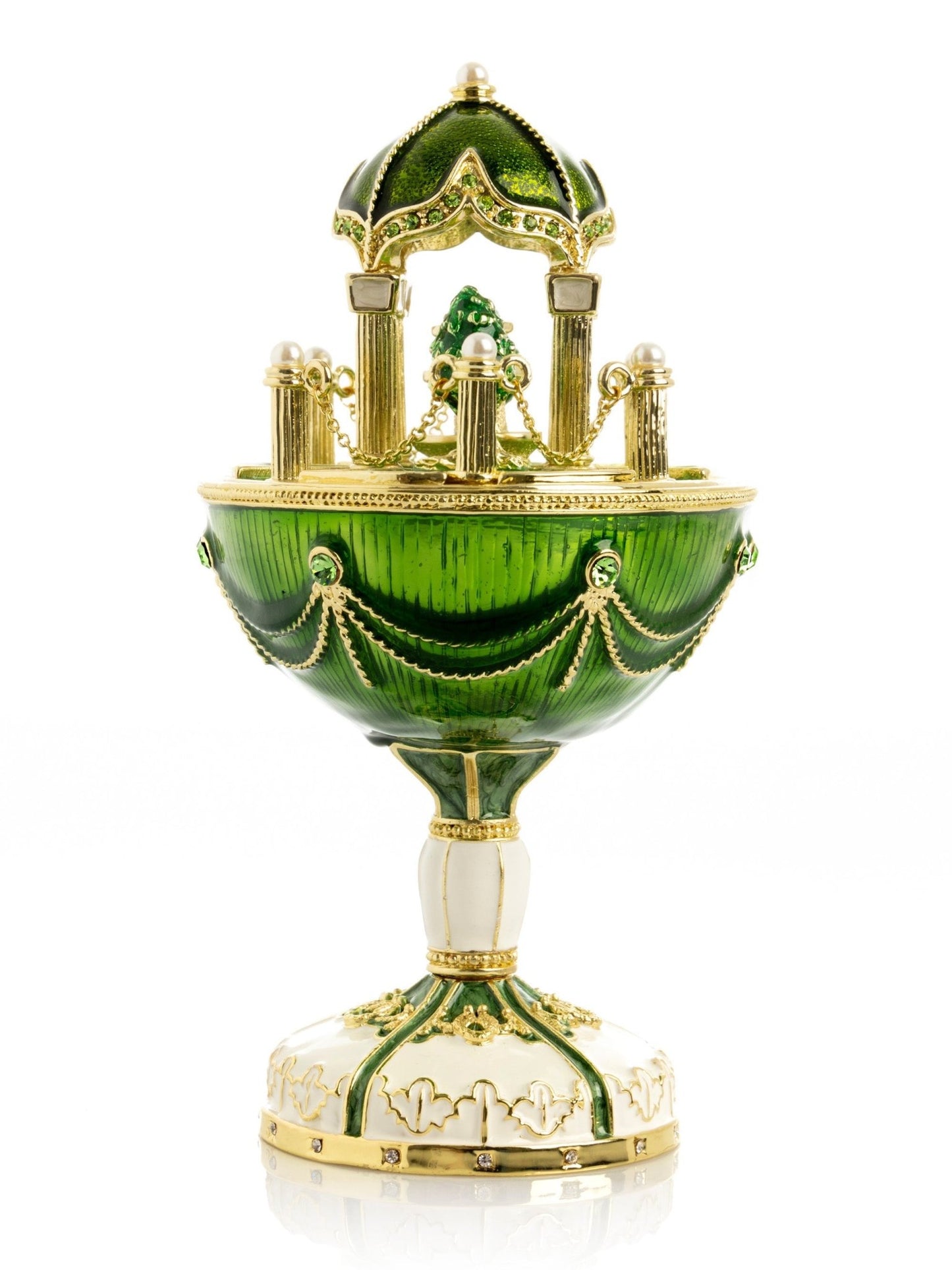 Garden Pavilion Design Cupola Fountain Green Egg Limited Edition of 250 Trinket Box - UrbanNest Co