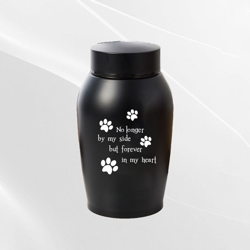 Stainless Steel Pet Memorial Urn: Black Portable & Moisture - Proof Ash Keepsake Designed for Small Pets - UrbanNest Co