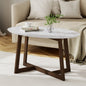 NNEDSZ Artiss Coffee Table Oval Marble Effect - UrbanNest Co