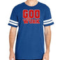 Mens Vintage Sport T-shirt God @ Work Red and White Print - UrbanNest Co