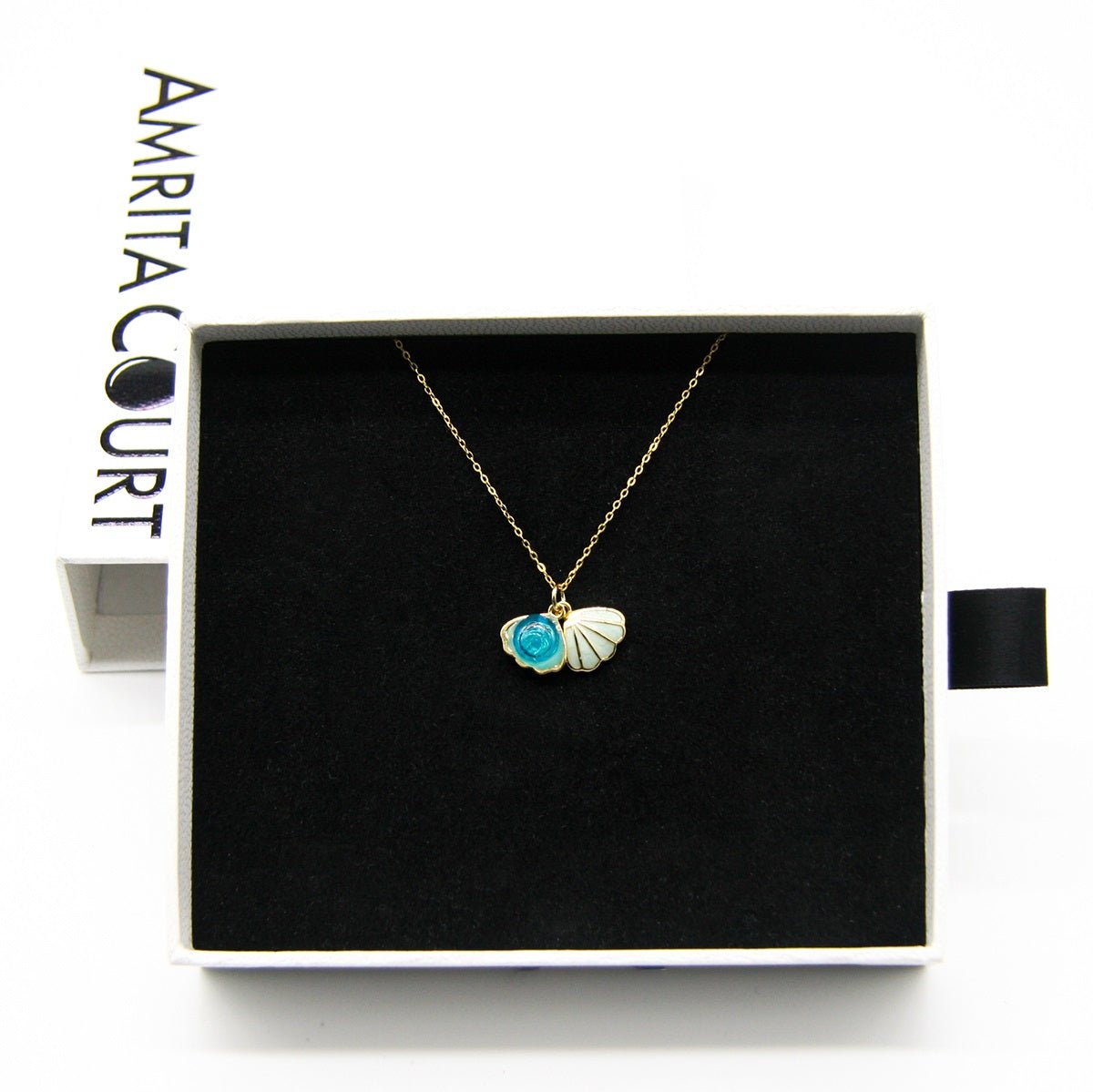 Green Shell Murano Aroma Necklace - Ocean Breeze | Energy & Healing | Diffuse on the go | Sterling Silver Gift - UrbanNest Co