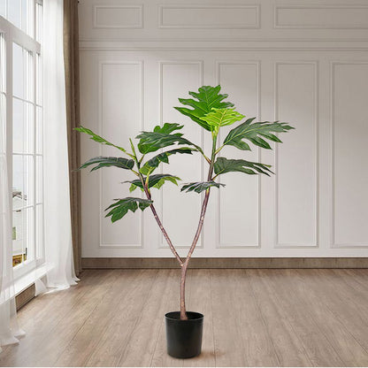 SOGA 4X 90cm Artificial Natural Green Split - Leaf Philodendron Tree Fake Tropical Indoor Plant Home Office Decor - UrbanNest Co