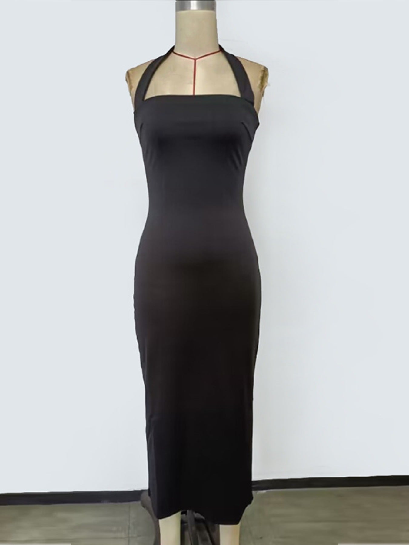 Stylish Halter Neck Bodycon Midi Dress - UrbanNest Co