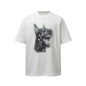 Embroidered printed T-shirt with loose five quarter sleeves - UrbanNest Co