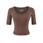 Round neck mid sleeve T-shirt for women - UrbanNest Co