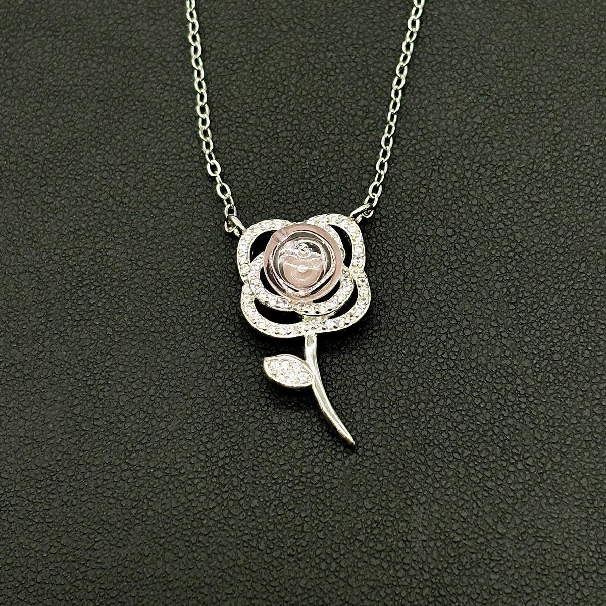 Sterling Silver Rose Garden Aroma Necklace - Pink | Energy & Healing | Diffuse on the go - UrbanNest Co