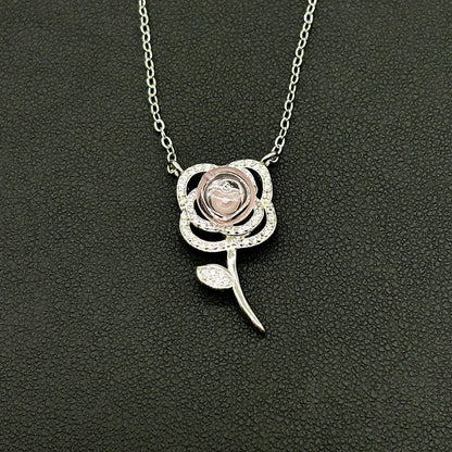 Sterling Silver Rose Garden Aroma Necklace - Pink | Energy & Healing | Diffuse on the go - UrbanNest Co