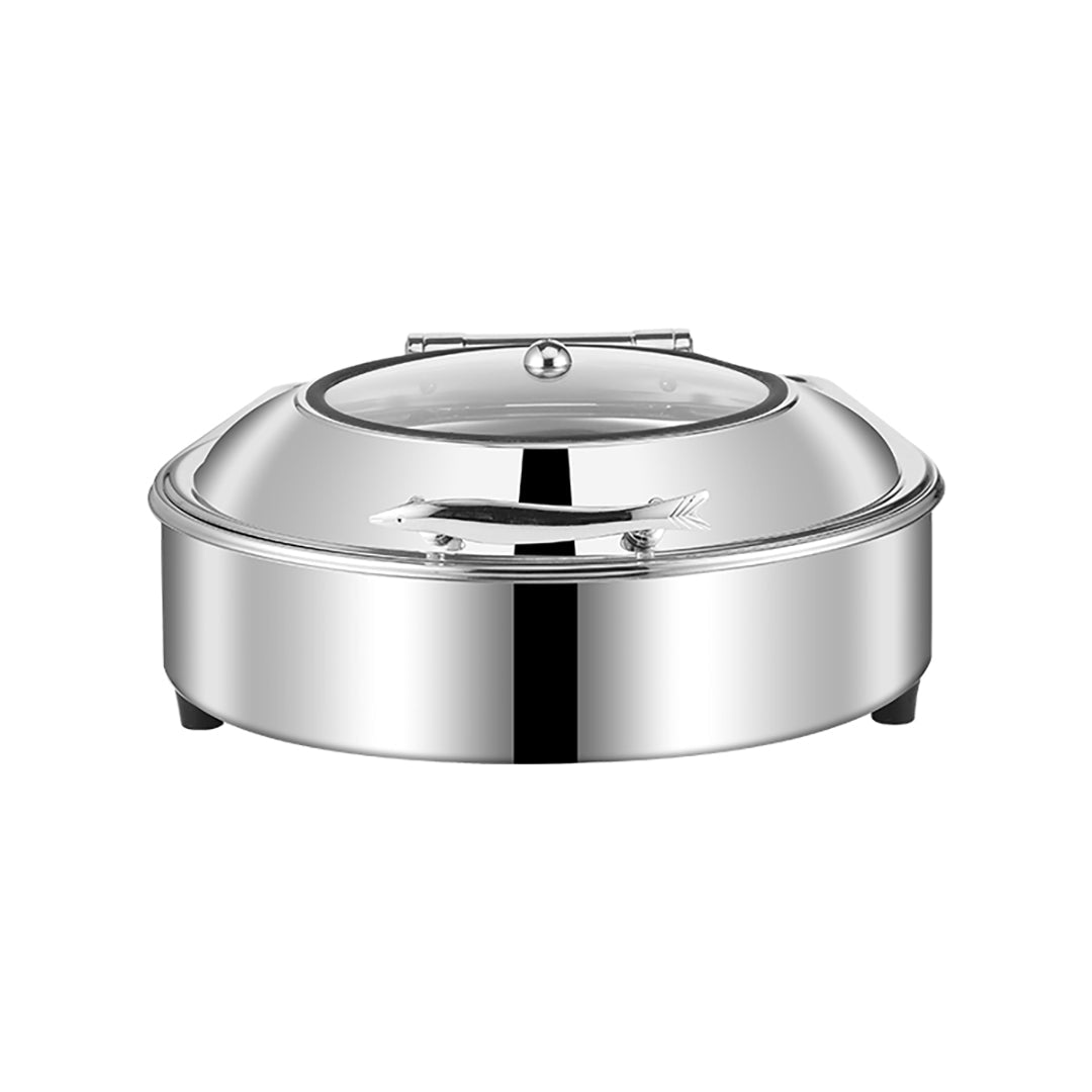 NNEAGS Stainless Steel Round Chafing Dish Tray Buffet Cater Food Warmer Chafer with Top Lid - UrbanNest Co