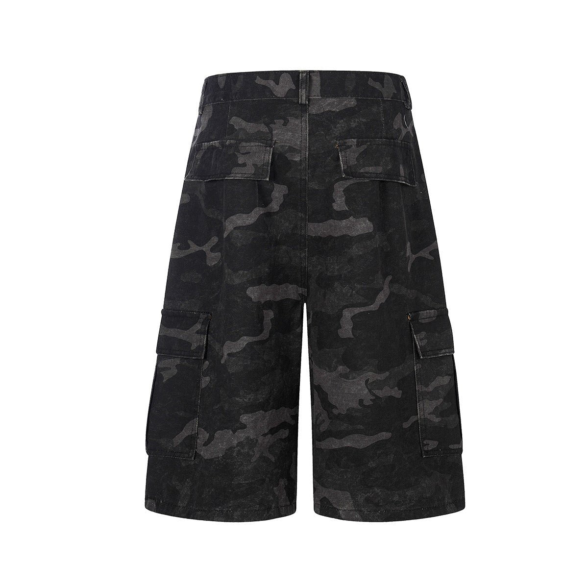 Jia Yiku 2026 American High Street camouflage workwear denim capri Pants RO Trendy Loose wide - leg midpants - UrbanNest Co