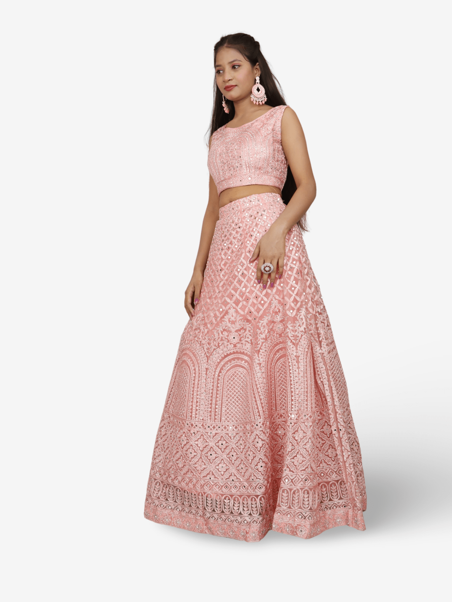Embroidered & Zari Thread Work Lehenga Choli Set - UrbanNest Co