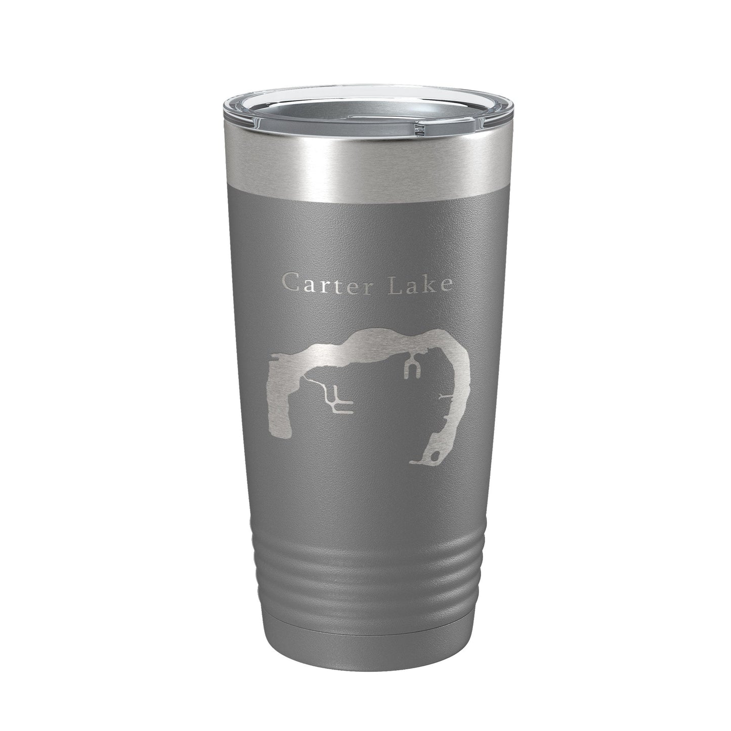 Carter Lake Map Tumbler Travel Mug Insulated Laser Engraved Coffee Cup Iowa Omaha Nebraska 20 oz - UrbanNest Co