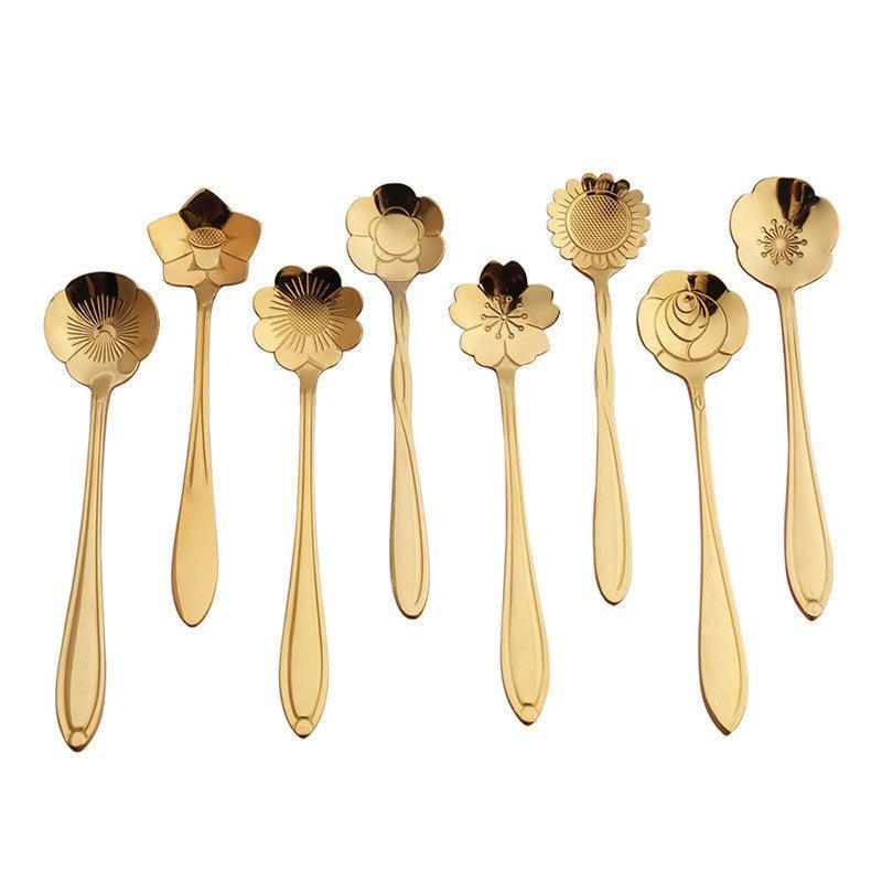 8X Spoon Long Handle Dessert Tea Coffee Mixing Spoon Stainless Steel Teaspoon - UrbanNest Co
