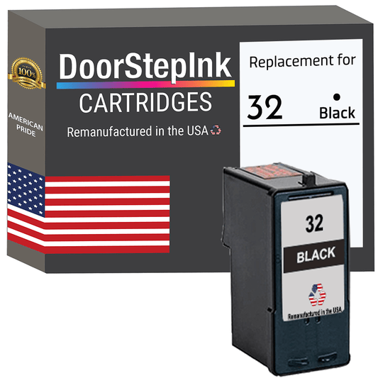 DoorStepInk Brand for Lexmark 32 Black Remanufactured in the USA Ink Cartridge, 18C0032 - UrbanNest Co