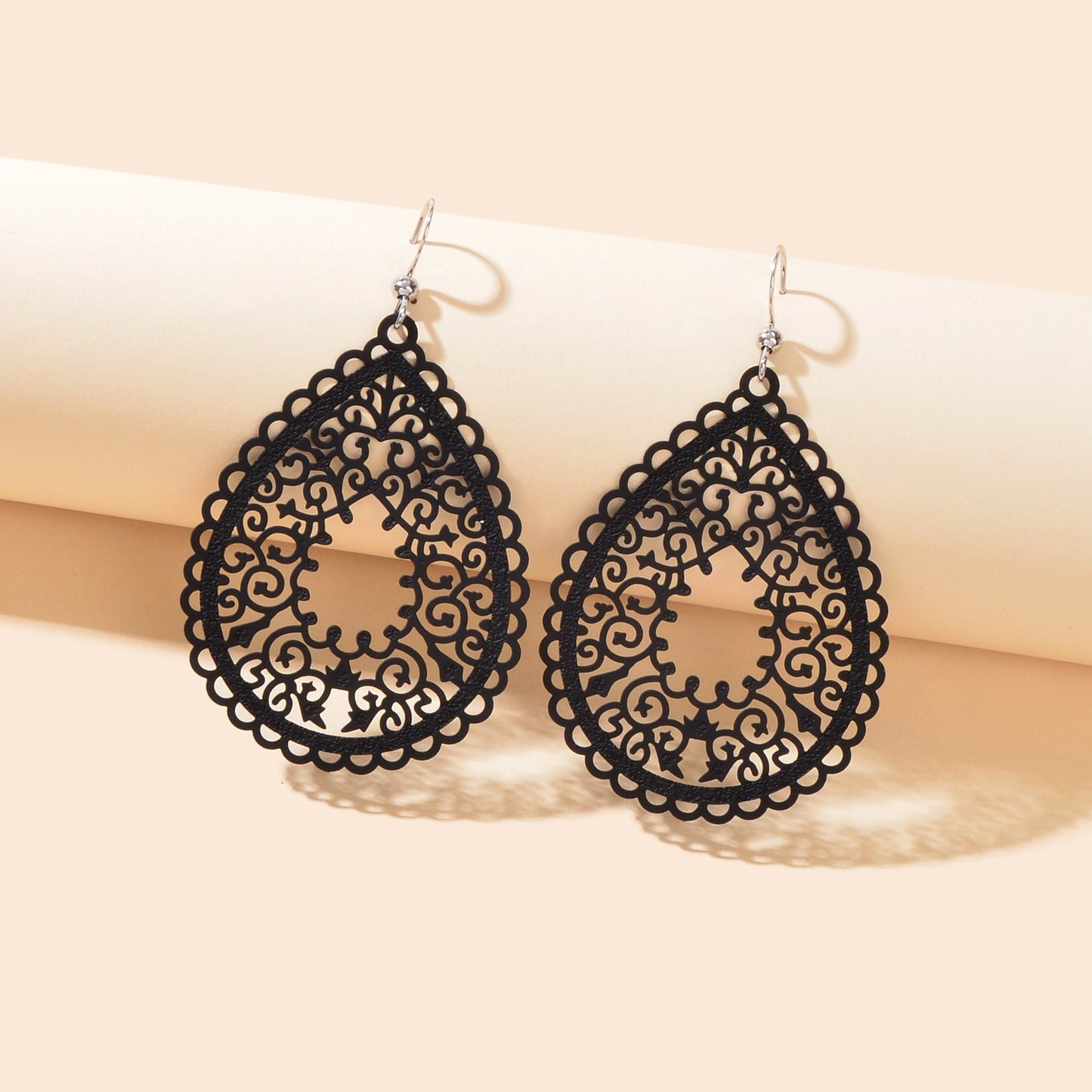Fashion Hollow Black Green Geometric Water Drop Earrings Party Daily Holiday Jewelry - UrbanNest Co