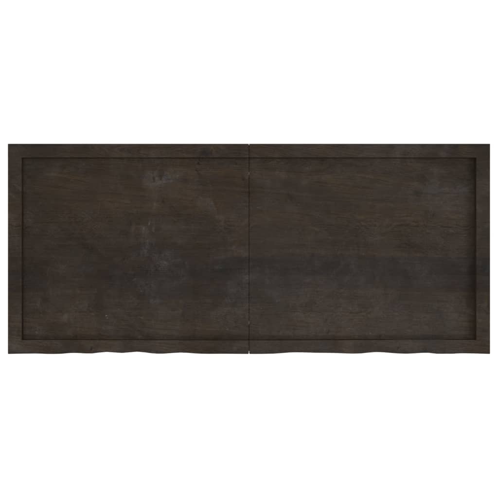 NNEVL Bathroom Countertop Dark Brown 140x60x4 cm Treated Solid Wood - UrbanNest Co