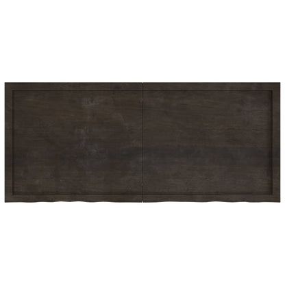NNEVL Bathroom Countertop Dark Brown 140x60x4 cm Treated Solid Wood - UrbanNest Co