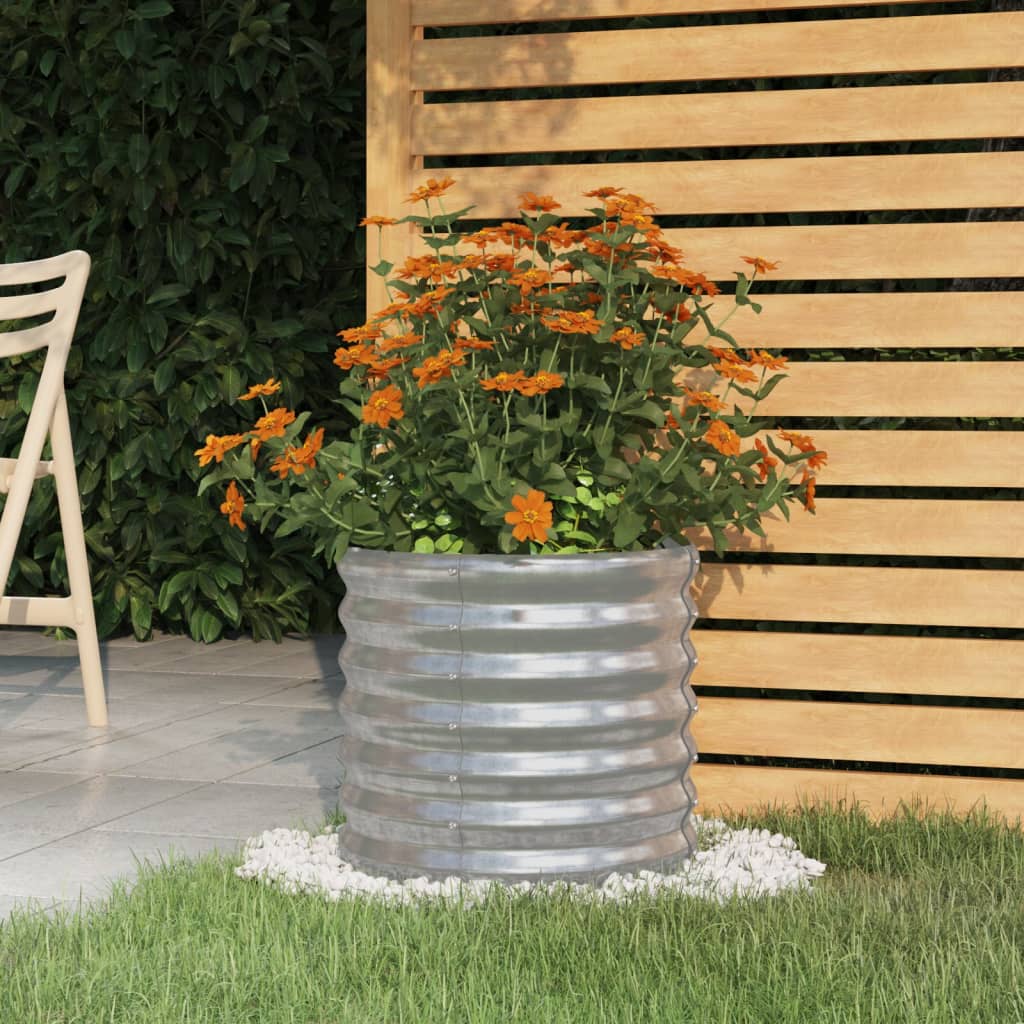 NNEVL Garden Planter Powder - coated Steel 40x40x36 cm Silver - UrbanNest Co