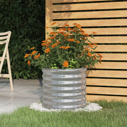 NNEVL Garden Planter Powder - coated Steel 40x40x36 cm Silver - UrbanNest Co