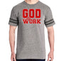 Mens Vintage Sport T-shirt God @ Work Red and White Print - UrbanNest Co