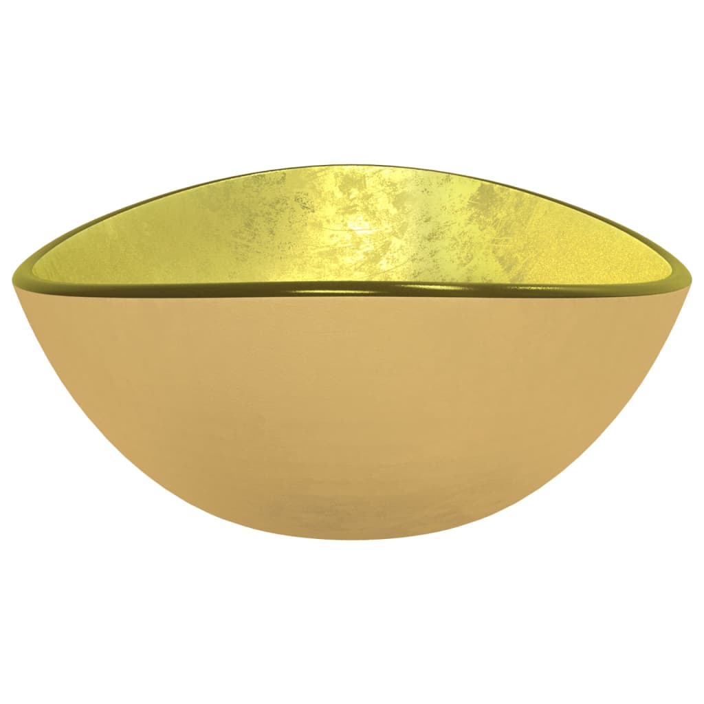 NNEVL Basin Tempered Glass 54.5x35x15.5 cm Gold - UrbanNest Co
