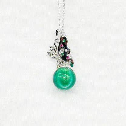 Sterling Silver Butterfly Aroma Necklace - Turquoise | Energy & Healing | Diffuse on the go - UrbanNest Co