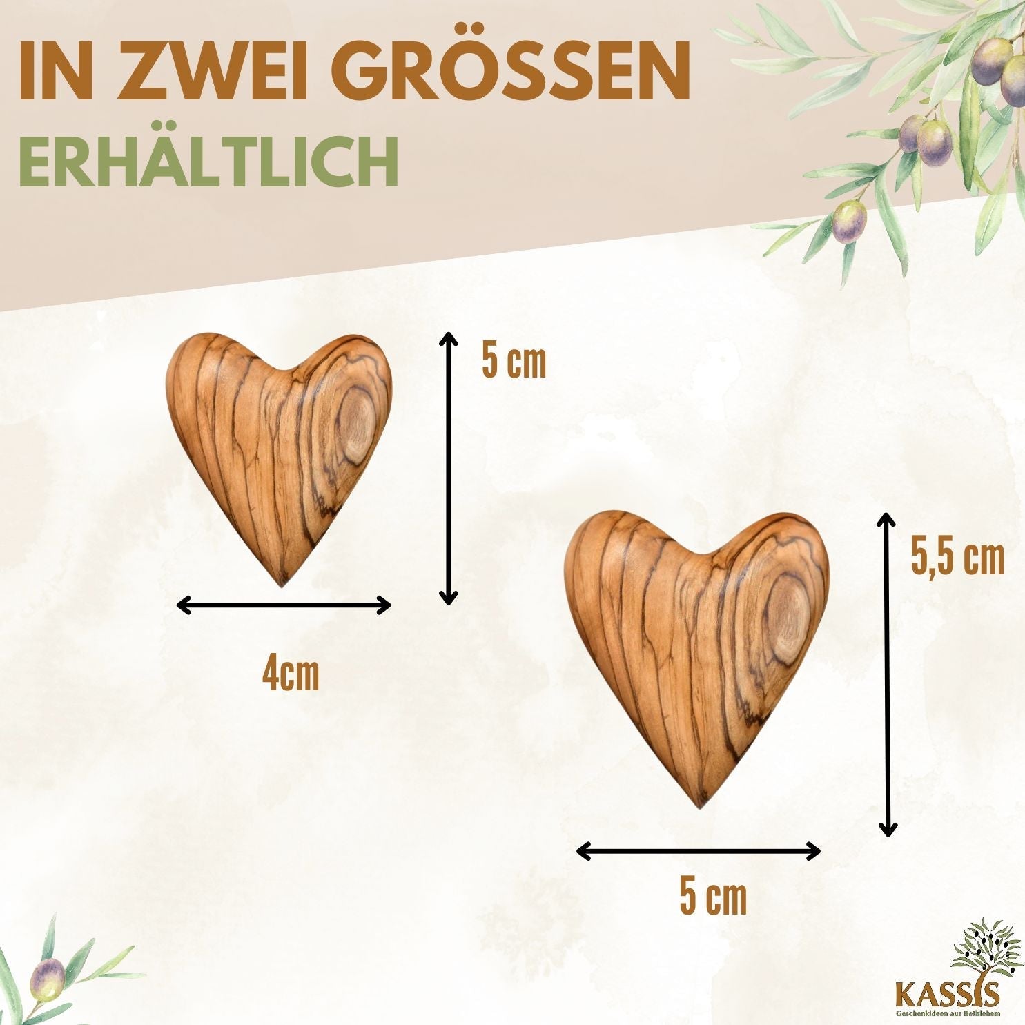 Olivenholz Herz Handschmeichler | Glücksbringer Geschenk Hochzeit, Valentinstag, Geburtstag - UrbanNest Co
