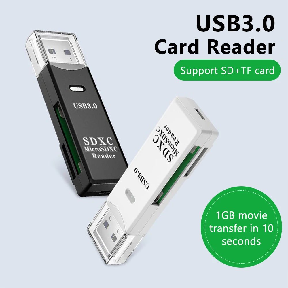 2 in 1 USB 3.0 Card Reader Micro TF sd card Reader usb adapter High Speed Cardreader TF Memory card For PC Laptop Accessories - UrbanNest Co