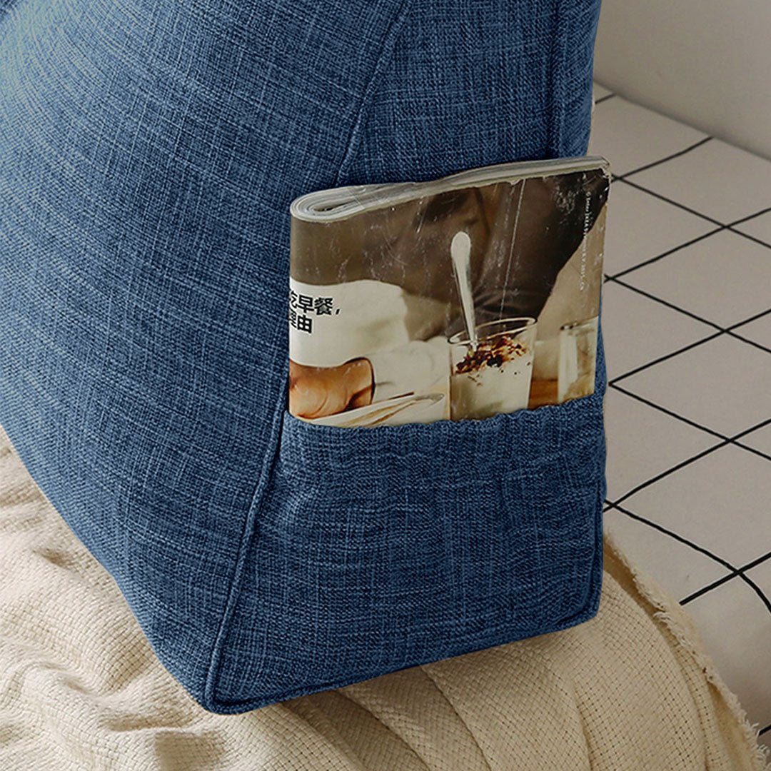 SOGA 150cm Blue Triangular Wedge Bed Pillow Headboard Backrest Bedside Tatami Cushion Home Decor - UrbanNest Co