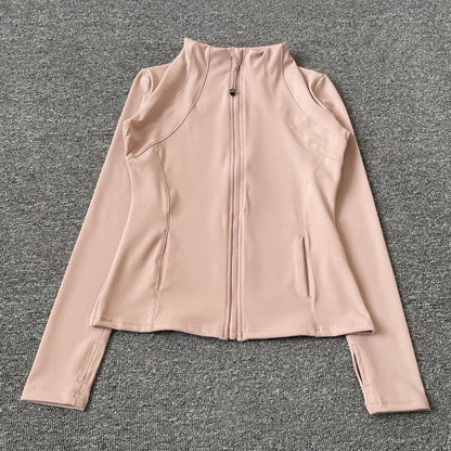 Quick Dry Stand Up Collar Fitness Jacket For Women Slim - Fit Zipper Yoga Wear Long Sleeve Breathable Running Sports Cycling Top - UrbanNest Co