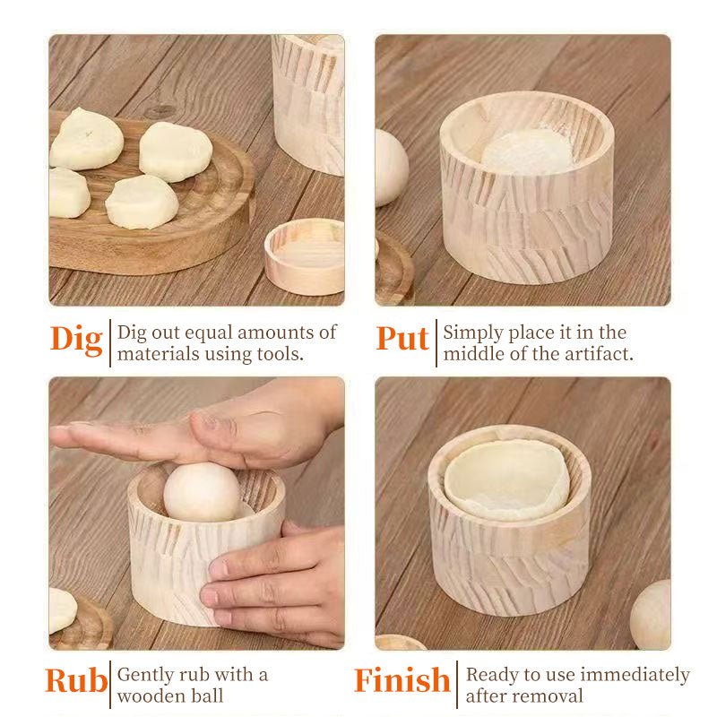 Hand - Held Wood Dumpling Maker Press - Quick Dough Wrapper Tool for Dumplings, Empanadas, Pierogi, and Hand Pies - UrbanNest Co