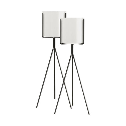 SOGA 2X 80cm Tripod Flower Pot Plant Stand with White Flowerpot Holder Rack Indoor Display - UrbanNest Co