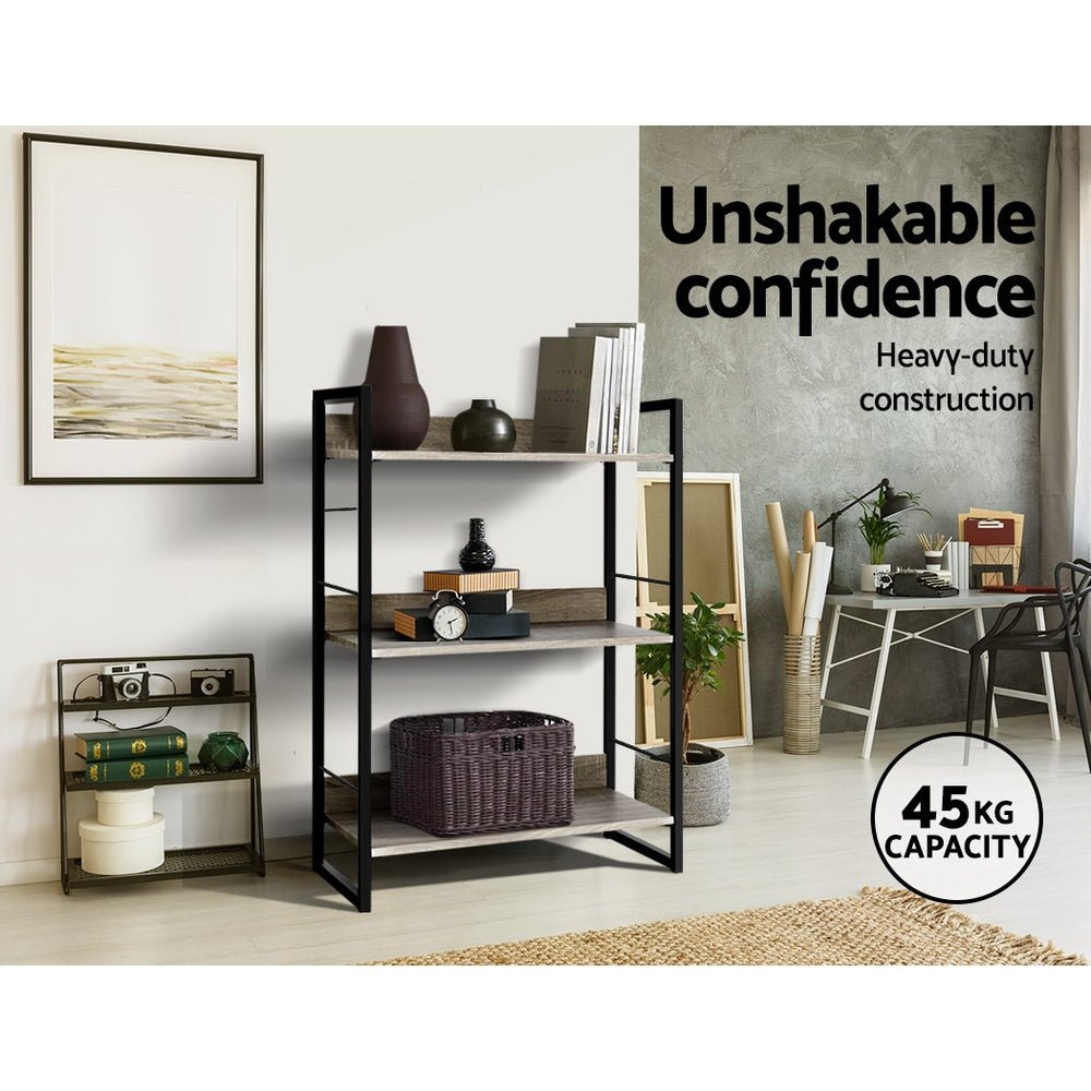 NNEDSZ Bookshelf Display Shelves Metal Bookcase Wooden Book Shelf Wall Storage - UrbanNest Co