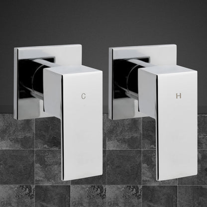 NNEDSZ Bathroom Taps Faucet Rain Shower Head Set Hot And Cold Diverter DIY Chrome - UrbanNest Co