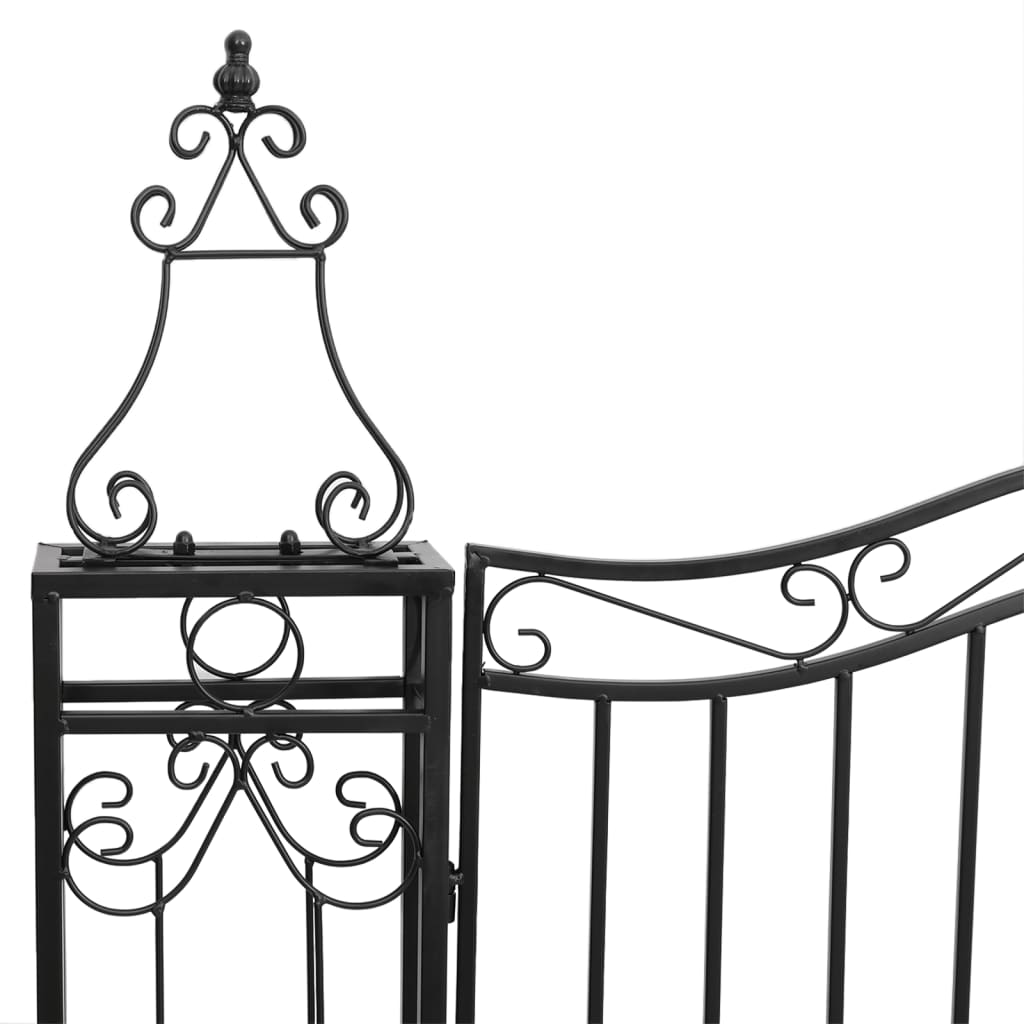 NNEVL Garden Gate Black 121x8x120 cm Wrought Iron - UrbanNest Co