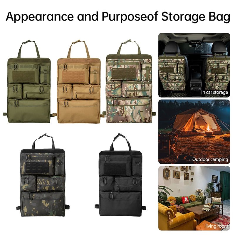 Tactical Car Seat Organizer - Universal Rear Seat Hanging Storage Bag, Multi - Purpose Travel Gear Organizer for SUV/Jeep/Van - UrbanNest Co