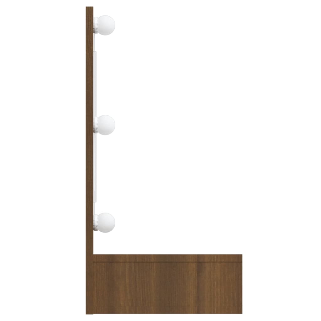 NNEVL Mirror Cabinet with LED Brown Oak 90x31.5x62 cm - UrbanNest Co