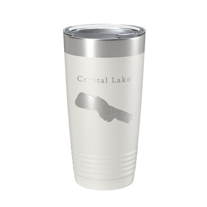 Crystal Lake Map Tumbler Travel Mug Insulated Laser Engraved Coffee Cup Michigan 20 oz - UrbanNest Co