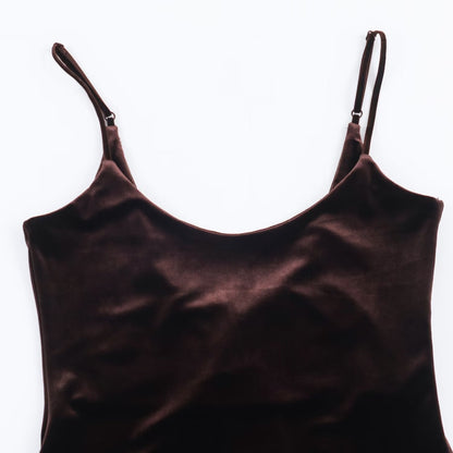 V - neck velvet long dress for women's wear - UrbanNest Co