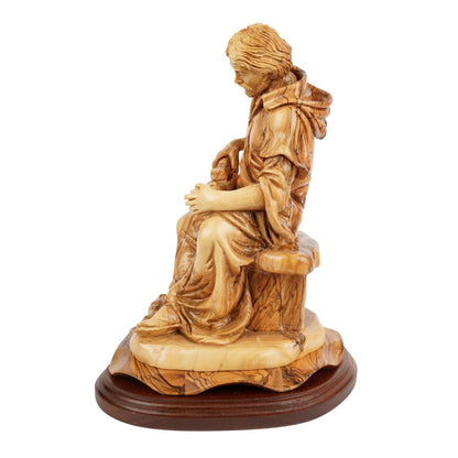 Handgeschnitzte Skulptur „Josef als Zimmermann“ – Olivenholzfigur aus Bethlehem (29 cm) - UrbanNest Co