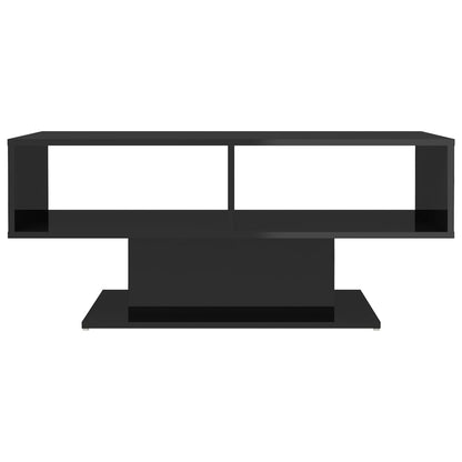 NNEVL Coffee Table High Gloss Black 103.5x50x44.5 cm Chipboard - UrbanNest Co